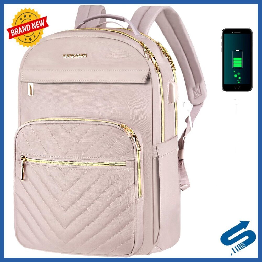Laptop Backpack with USB Port Waterproof Stylish Travel Daypack for College